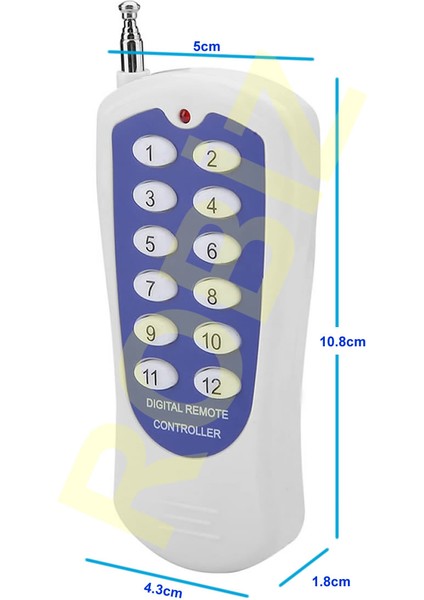 433MHZ Kablosuz Uzaktan Kumanda 12 Buton Teleskopik Anten Garaj Otomatik Kapı Kepenk Bariyer Alarm