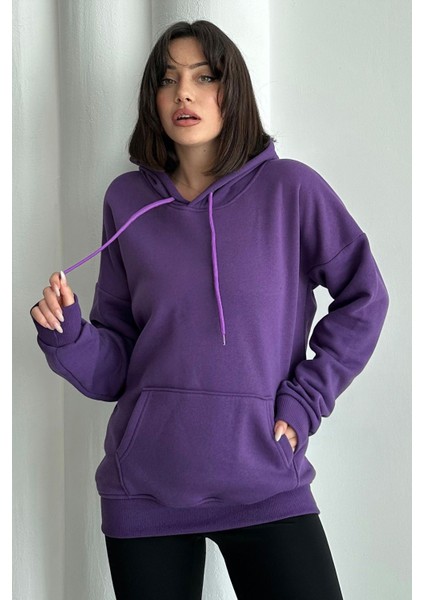 Kadın Kapüşonlu Oversize Sweatshirt