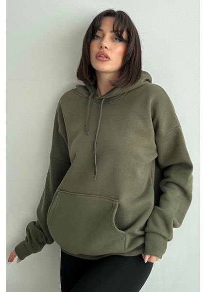 Kadın Kapüşonlu Oversize Sweatshirt