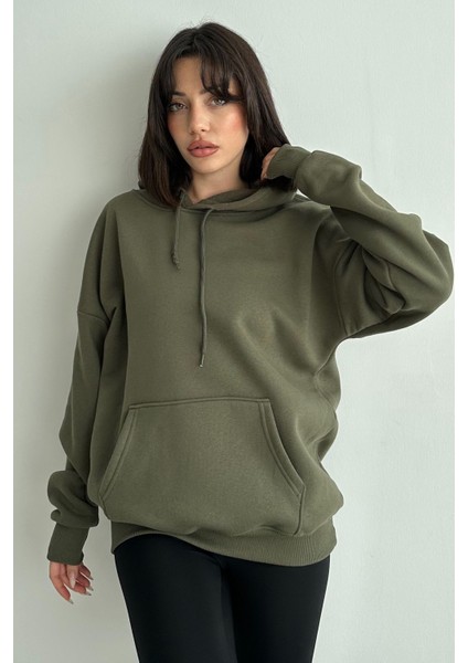 Kadın Kapüşonlu Oversize Sweatshirt