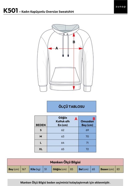 Kadın Kapüşonlu Oversize Sweatshirt