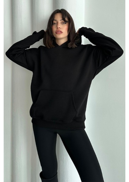 Kadın Kapüşonlu Oversize Sweatshirt