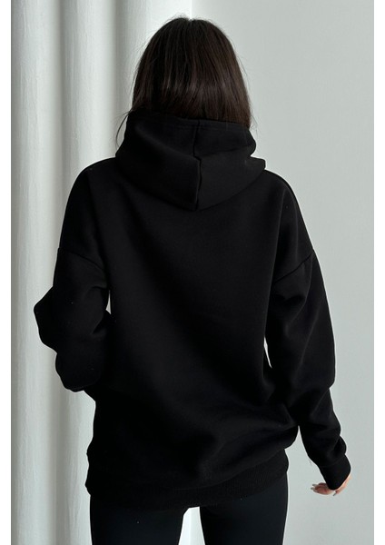Kadın Kapüşonlu Oversize Sweatshirt