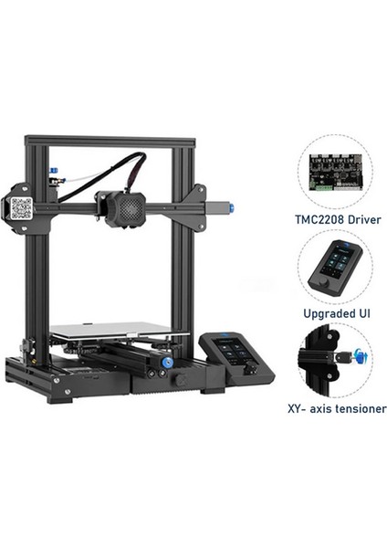 Creality Ender 3 V2 3D Yazıcı 3 Boyutlu Model Plastik Baskı Ürün Kutu Prototip Gelişmiştirme TMC2208