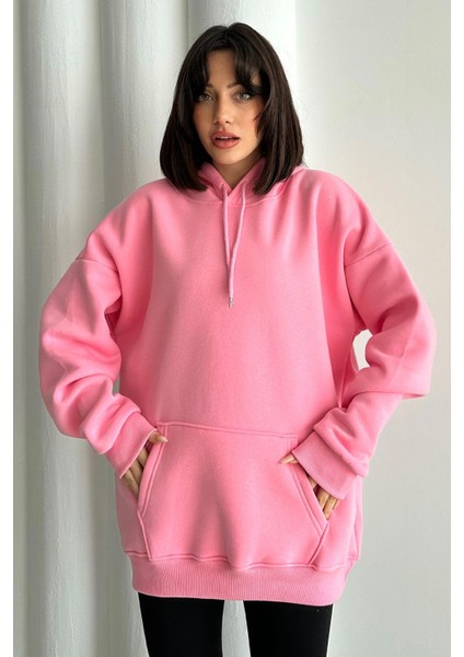 Kadın Kapüşonlu Oversize Sweatshirt