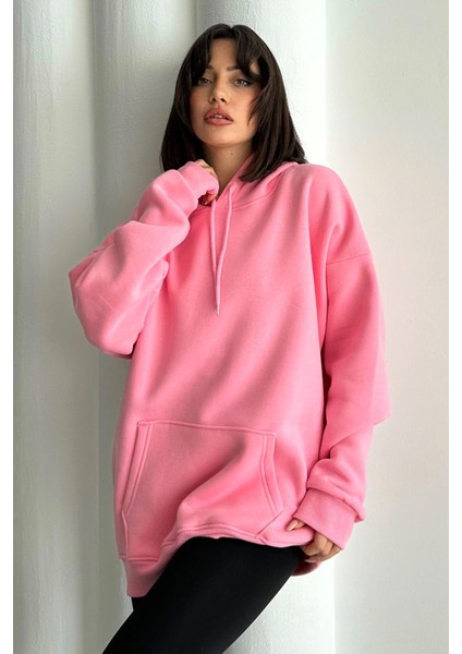 Kadın Kapüşonlu Oversize Sweatshirt