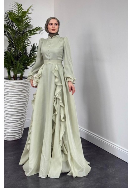 Samira Fırfırlı Janjan Abiye Mint fırsatları