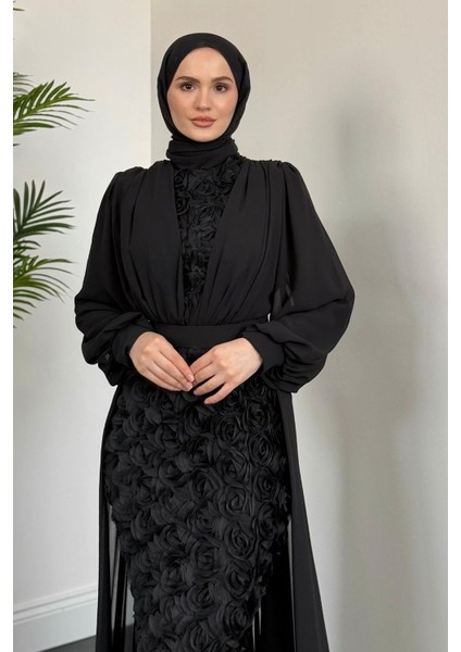 Mozella Güllü Abiye Siyah fırsatları