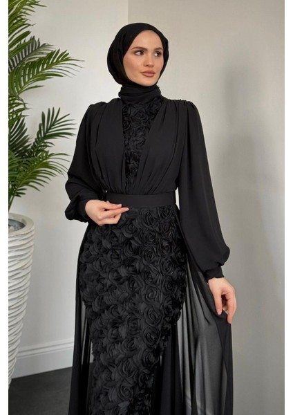 Mozella Güllü Abiye Siyah indirimleri