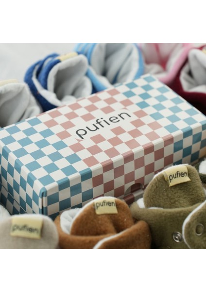 Haki, Organik Pamuk Astarlı, Bebek Pandufu, Kaydırmaz Tabanlı Ilk Adım Ev Patiği