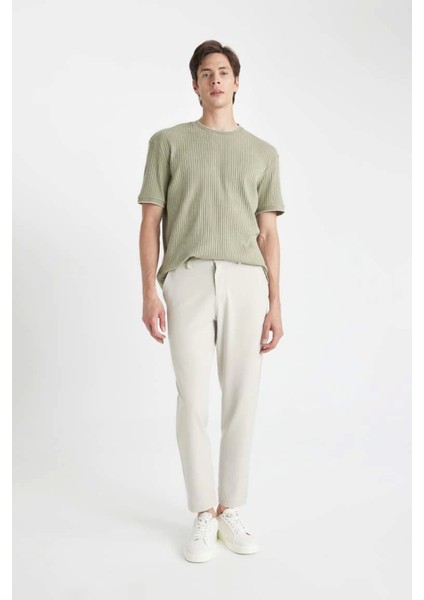C7508 Tailored Fit Basic Düz Paça Her Yöne Esneyen Cepli Pantolon