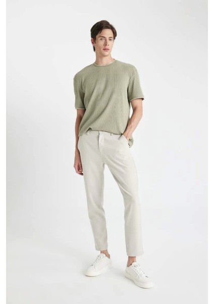 C7508 Tailored Fit Basic Düz Paça Her Yöne Esneyen Cepli Pantolon