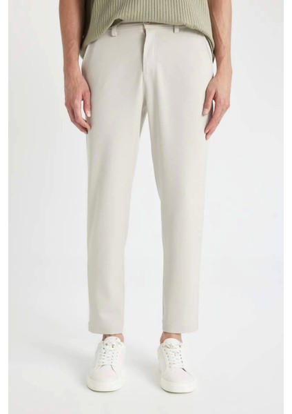 C7508 Tailored Fit Basic Düz Paça Her Yöne Esneyen Cepli Pantolon
