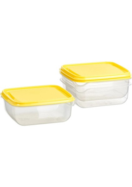 3'lü Set Kapaklı Saklama Kabı 14X14X6 cm Ikea 3 Adet Plastik Saklama Erzak Kabı Şeffaf Hacim: 600 ml