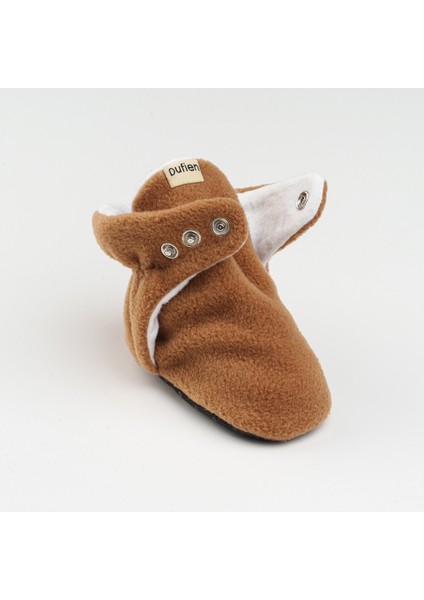 Kahverengi, Organik Pamuk Astarlı, Bebek Pandufu, Kaydırmaz Tabanlı Ilk Adım Ev Patiği fırsatları