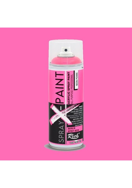 Spray X-Paint Akrilik Sprey Boya 400 ml Neon Pembe