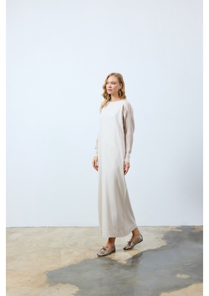 Kadın Merserize Balon Kol Triko Elbise -PMK386 modelleri