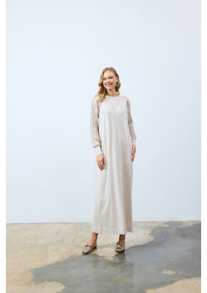 Kadın Merserize Balon Kol Triko Elbise -PMK386 fırsatları