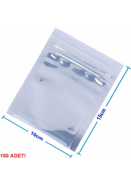Kilitli Antistatik Poşet 10X15CM 100 Adet Şeffaf Su Toz Geçirmez Koruyucu Esd Metalize Torba Çanta