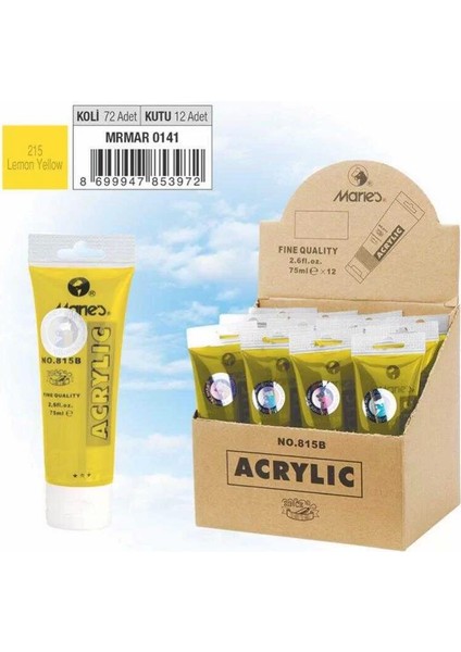 Akrilik Boya 75ML Lemon Yellow