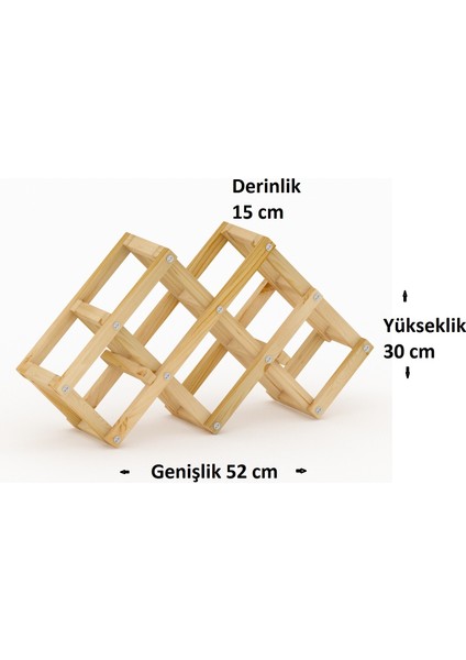 Petekhomelife Ahşap Katlanır Şişe Rafı