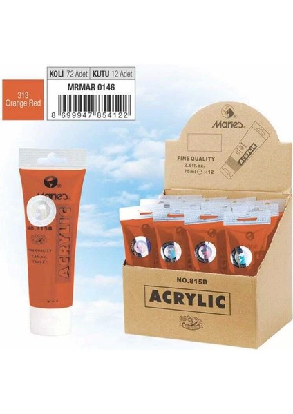 Akrilik Boya 75ML Orange Red