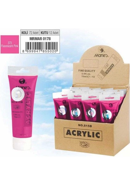 Akrilik Boya 75ML Fluorescent Pink