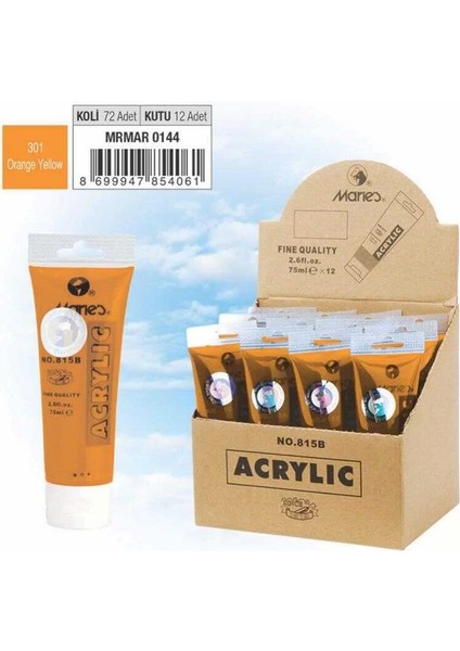 Akrilik Boya 75ML Orange Yellow