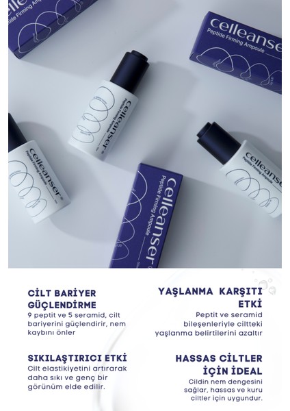 9 Çeşit Peptit ve 5 Çeşit Seramid İçeren Besleyici, Onarıcı, Nemlendirici Serum