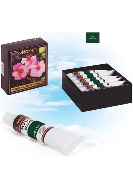 Akrilik Boya Tek Renk 12 ml Sap Yeşil