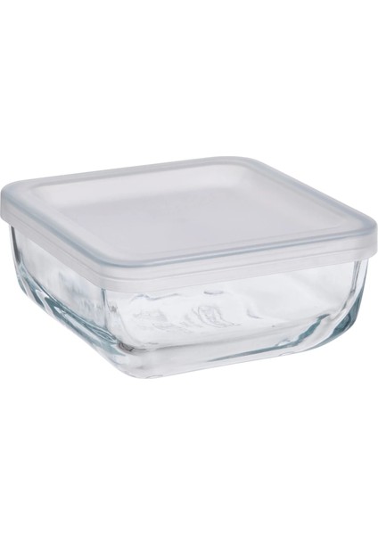 Plastik Kapaklı Cam Saklama Kabı 12X12X6 cm Saklama Şeffaf Kap Hacim: 0,5 Litre fiyatları