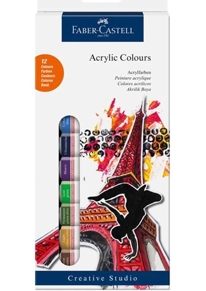Faber Castell Akrilik Tüp Boya 12 Renk 169501