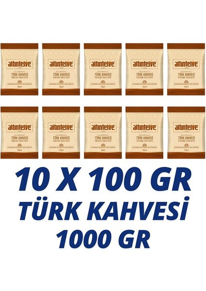 Taş Değirmende Öğütülmüş Türk Kahvesi 10x100 gr (1000 gr)