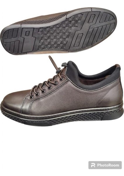 3Y0461 Streçli Deri Hafif Erkek Sneakers Ayakkabı