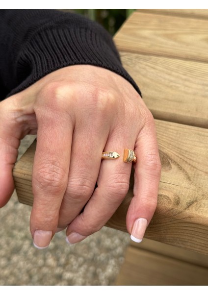 Luxury Nail Altın Kaplama Zirkon Taşlı Çivi Yüzük - Ayarlanabilir fiyatları