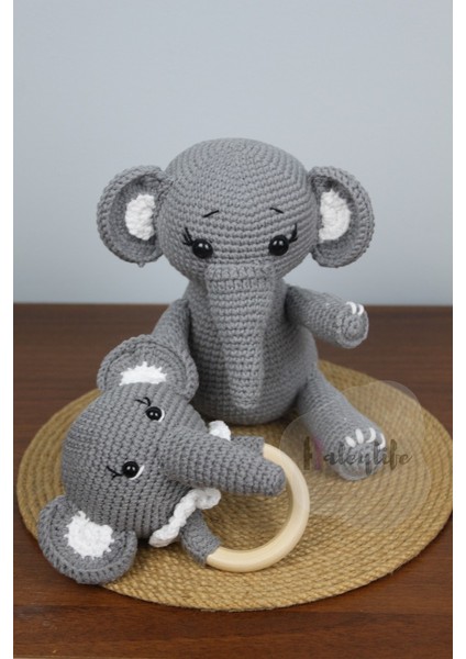 Amigurumi Organik Sevimli Fil Bebek ve Çıngırak Diş Kaşıyıcı fırsatları