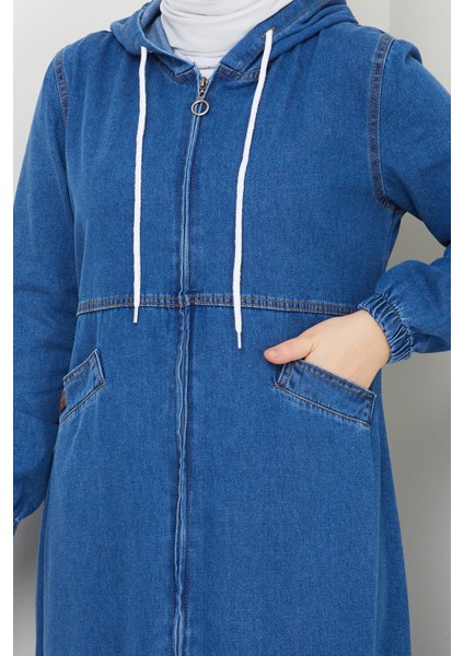 Kadın Gizli Fermuarlı Cepli Kot Kap -PMK387 indirimleri