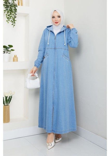 Kadın Gizli Fermuarlı Cepli Kot Kap -PMK387 modelleri