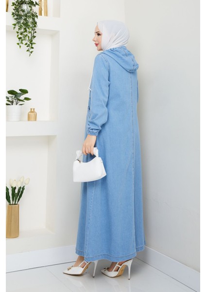 Kadın Gizli Fermuarlı Cepli Kot Kap -PMK387 fırsatları