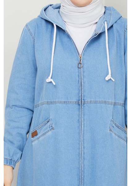 Kadın Gizli Fermuarlı Cepli Kot Kap -PMK387 indirimleri