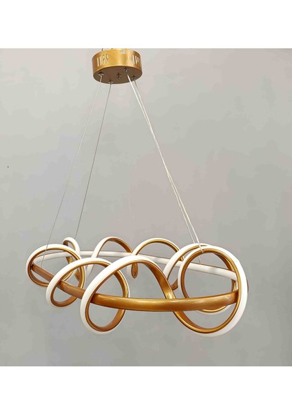 Helezion yemek masası bronz modern led avize
