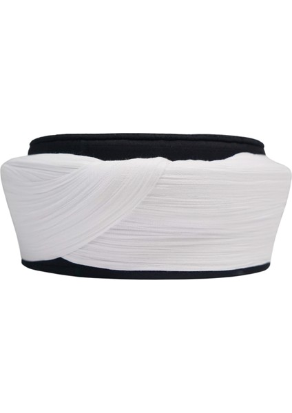 Talebe Sarığı-Beyaz Kumaş-Siyah Takke-Düz Sarım-Kuş Gözlü-5 Metre fırsatları