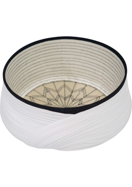 Talebe Sarığı-Beyaz Kumaş-Siyah Takke-Düz Sarım-Kuş Gözlü-5 Metre indirimleri