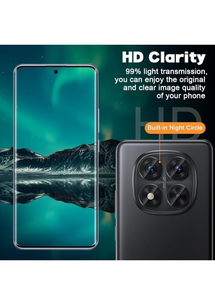 Xiaomi Redmi Note 14 Pro Plus Uyumlu Kamera Koruma Lens Koruyucu Temperli Cam Uygulama Aparatlı Temperli Cam