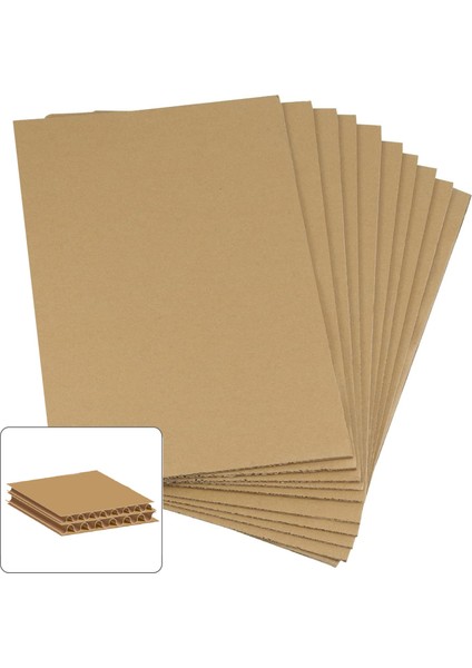 50x70cm Oluklu Mukavva | 10ADET | 6mm Karton Levha (Proje-Puzzle-Tuval-Maket-Okul-Hobi-Çerçeve-Paketleme)
