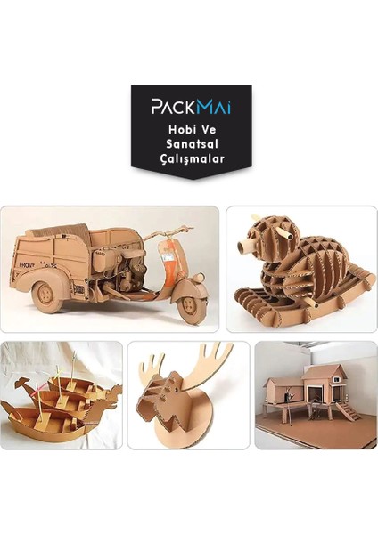 50x70cm Oluklu Mukavva | 10ADET | 6mm Karton Levha (Proje-Puzzle-Tuval-Maket-Okul-Hobi-Çerçeve-Paketleme)