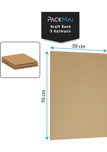 50x70cm Oluklu Mukavva | 10ADET | 6mm Karton Levha (Proje-Puzzle-Tuval-Maket-Okul-Hobi-Çerçeve-Paketleme)