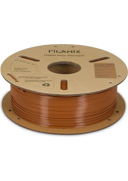 Yüksek Hızlı Hyper Pla+ Filament 1.75MM 1kg-Kahverengi fiyatları