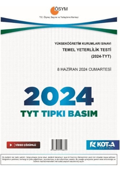 Tyt 2024 Tıpkı Basım