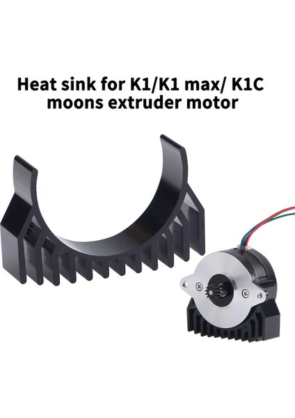Creality K1C-K1-K1 Max Extruder Motor Üstü Alüminyum Soğutucu(Siyah)